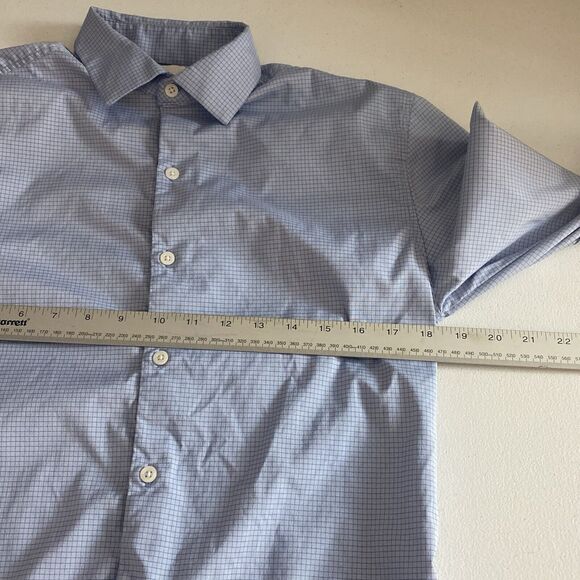 MINISTRY OF SUPPLY Mens Blue Check Button Long Sleeve Shirt Size S Performance - Picture 10 of 11